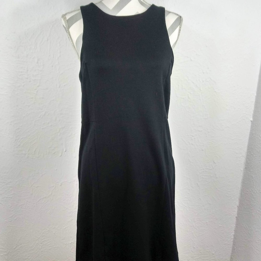 GAP Cotton Jersey Fit & Gentle Flare Black Dress 6